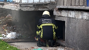 Kayseri'de kömürlük yangını
