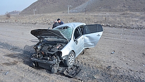  Direksiyon hakimiyeti kaybolan otomobil yoldan çıktı: 2'si çocuk 4 yaralı