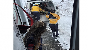 Sağlık ekipleri paletli ambulansla hastaya ulaştı 