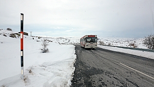 Talas'ta Yol Güvenliği İçin Kar Direkleri 