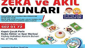 Talas'tan çocuklara zeka ve akıl oyunları