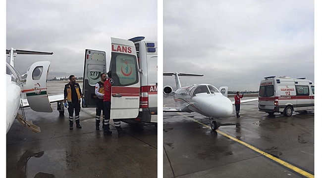 15 aylık bebek uçak ambulansla Erzurum'dan Kayseri'ye getirildi