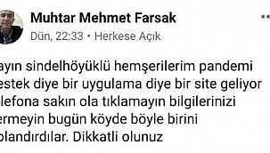 Muhtardan Dolandırıcılık Uyarısı