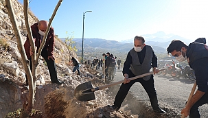 Başkan Yalçın, motosiklet kulübü ile ağaç dikti