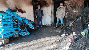 Ahırda çıkan yangında 12 büyükbaş hayvan telef oldu