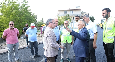 Başkan Büyükkılıç, Hacılar - İncesu bağlantı yolunda incelemelerde bulundu