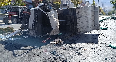 Freni patlayan kamyonet dehşet saçtı