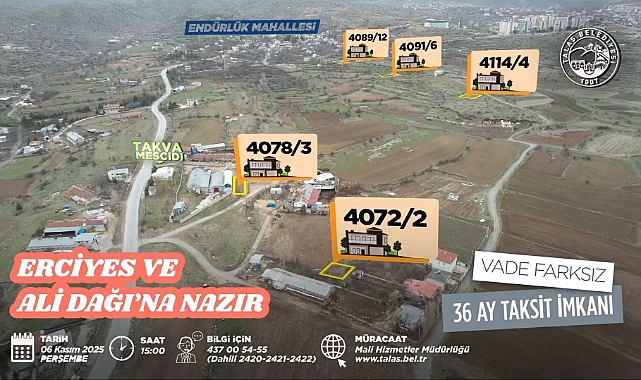 Talas Belediyesi’nden gözde lokasyonlarda villa parseli fırsatı
