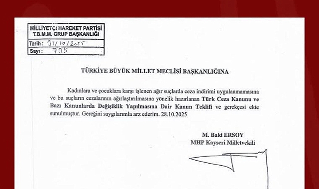 Ersoy’dan kadınlara ve çocuklara yönelik işlenen şiddet hakkında kanun teklifi