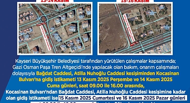 Sürücülere ‘onarım çalışması’ uyarısı