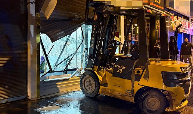 Forkliftli hırsız kamerada