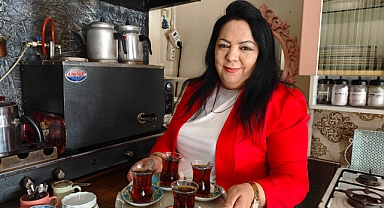 İlçe terminalinin tek kadın çaycısı