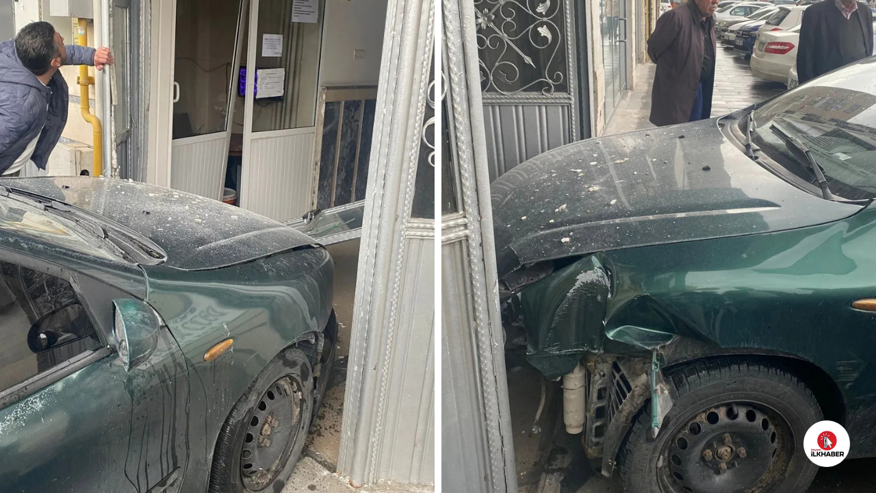 Otomobil iş merkezine girdi